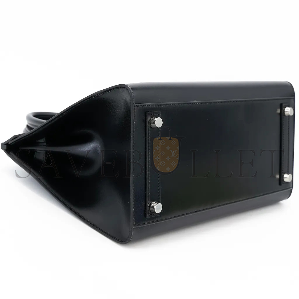 H**mes master birkin 30 box leather black silver buckle h029281ck89 (30*22*15cm)